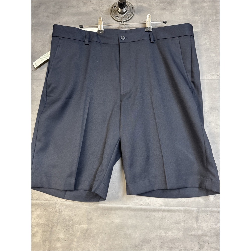 NWT Greg Norman navy blue performance golf shorts Flat Front Smooth Fabric S36